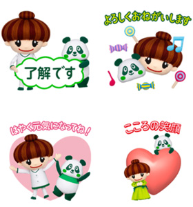 LINEスタンプ　徹子ちゃん＆トンファくん